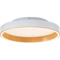 QAZQA Plafonnier design blanc avec bois 40cm avec LED à 3 positions - Ingo