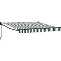 vidaXL Store coulissant vert et blanc 350 x 250 cm