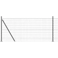 vidaXL Clôture en fil de fer soudé avec socle en béton 25 x 0,8 m (L x H)
