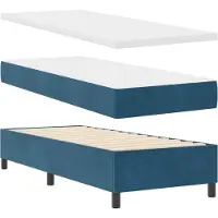 vidaXL Lit boxspring avec tête de lit, bleu foncé, 200 x 80 cm, velours