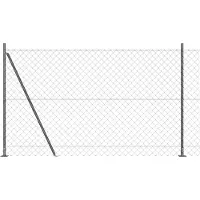 vidaXL Clôture en fil de fer soudé avec socle en béton 25 x 1,6 m (L x H)