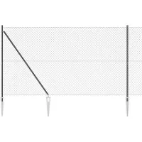 vidaXL Clôture en fil barbelé , 25 x 1,5 m, grise