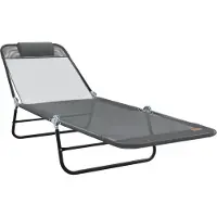 vidaXL Bain de soleil pliable Gris 182 x 55 x 85,5 cm Textilène