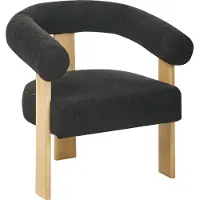 Beliani Fauteuil Ilbro Bouclé Noir