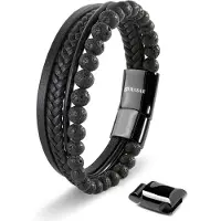 SERASAR Bracelet 'Stone' noir
