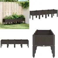 vidaXL Jardinière avec pieds marron 160x40x42 cm PP
