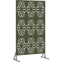 vidaXL : écran de protection, 100 x 50 x 180 cm, acier, vert olive