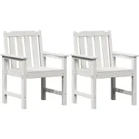 vidaXL Chaise de jardin pour salle à manger, lot de 2, blanche, 65,5 x 59 x 88 cm, HDPE