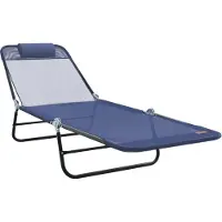 vidaXL Bain de soleil pliable bleu marine 182 x 55 x 85,5 cm Textilène