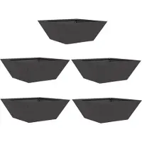 vidaXL Cache-pot de jardin 5 pcs Noir 40 x 40 x 15 cm