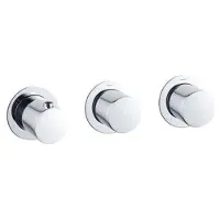 FortiFura Nebbio Ensemble combiné baignoire - mitigeur thermostatique - barre de douche avec coude mural intégré - flexible de douche lisse - douchette ronde - Remplissage-vidage de baignoire - chrome