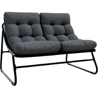 vidaXL Mobilier de jardin Noir 110 x 81 x 71 cm Acier thermolaqué