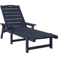 vidaXL Chaise longue bleu marine 195,5 x 53 x 98,5 cm en PEHD