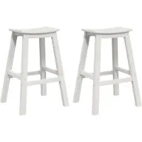 vidaXL Tabouret de bar 2 pcs Blanc 52 x 43 x 73.5cm HDPE