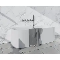 FortiFura Nebbio Ensemble combiné baignoire - robinet thermostatique - coude mural avec support de douchette - flexible de douche lisse - barre de douchette - bec - inox brossé