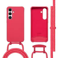 IMoshion Coque arrière Color avec cordon amovible et MagSafe pour Samsung Galaxy S25 / S24 - Red Raspberry