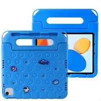 IMoshion Coque kidsproof avec poupées amovibles Apple iPad 11 (2025) 11 pouces A16 / iPad 10 (2022) 10.9 pouces - Bleu