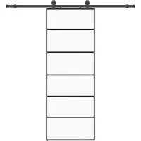 vidaXL Porte coulissante avec ferrure noire 76x205 cm verre ESG