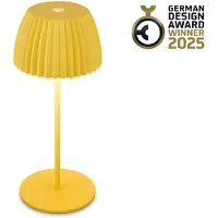 B.K.Licht Brilo unplugged RIFFLE Akku Mini Tischleuchte mit Lichtkante - Zitrone (150 lm)