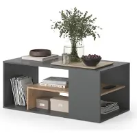 Vicco Table basse Edgar Anthracite/chêne doré 110x59cm, Model 55602