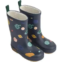 Liewood Bottes en caoutchouc bleu foncé / jaune / vert / blanc