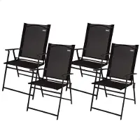 Aktive 61146 Slim 4 Units Folding Outdoor Chair Argenté