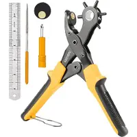 SolidStock Professional Hole Pliers for belt - with Free Measuring Stick - Punching Pliers - Revolver Pliers