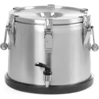 Hendi Isolierter tragbarer Behälter - mit Ablasshahn,, Profi Line, 15L, Ø330x(H)280mm, Distributeur de boissons, Argent