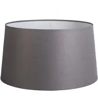 QAZQA Abat-jour en lin gris foncé rond incliné 45/40/25