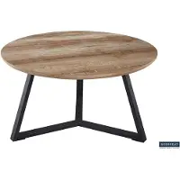 Rousseau Table basse en chêne ancien décor 'Paso' - H41 x L80 x P80 cm