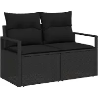 vidaXL Canapé de jardin avec coussins 120 x 62 x 69 cm Poly-Rattan