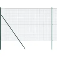 vidaXL Clôture extérieure en fil soudé à fixation au sol, 25 x 1,6 m, filet vert