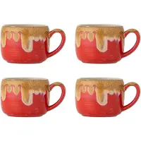 Bloomingville Ensemble de 4 mugs Sheen rouges