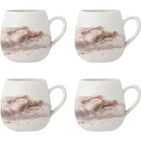 Bloomingville Lot de 4 mugs Lyre marron