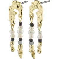 Pilgrim Boucles d'oreilles 'Niya' or / pierre / noir / blanc perle