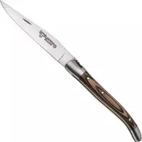 Laguiole En Aubrac Brown Pakkawood, Matt Bolsters, couteau de poche, 10 cm