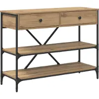 vidaXL Table console avec tiroir avec étagère Autre Marron bois