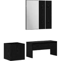 vidaXL Ensemble de meubles d'entrée 5 pcs Chêne noir et argent
