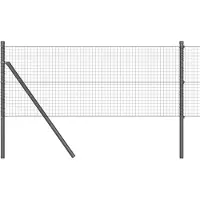 vidaXL Clôture extérieure en fil soudé à fixation au sol 10 x 0,6 m, gris, treillis