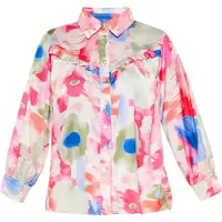 FELIPA Chemisier 'Fashion Look' bleu / olive / rose / blanc