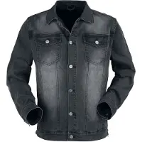 Black premium by emp Veste en Jean de - Veste Gris Foncé Avec Poches Poitrine Et Boutons - S - L - pour Homme - gris foncé - Taille L