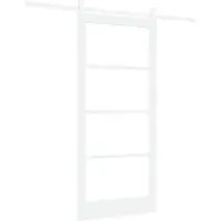 vidaXL Porte coulissante ORKDAL blanche 93 x 202 cm en pin massif et verre