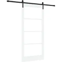 vidaXL Porte coulissante ORKDAL blanc et noir 93 x 202 cm