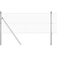 vidaXL , clôture de sécurité pour l'extérieur, fil d'acier, fixation au sol, 25 x 0,8 m, argent, filet