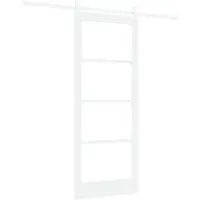 vidaXL Porte coulissante ORKDAL blanche 83 x 202 cm en pin massif et verre