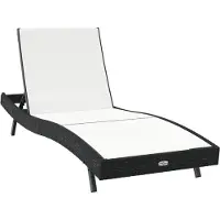 vidaXL Chaise longue noir et blanc 197 x 70 x 82 cm en rotin synthétique