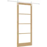 vidaXL Porte coulissante ORKDAL Nature 93 x 232 cm en pin massif et verre