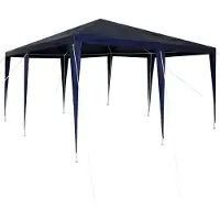 vidaXL Tente de réception bleue 400 x 400 x 266 cm en polyéthylène et acier