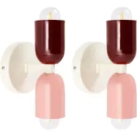 Beliani Lot de 2 appliques murales multicolores avec abat-jour métallique orientable vers le haut et vers le bas pour salon, chambre à coucher ou entrée
