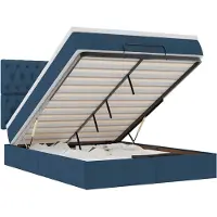 vidaXL Lit ottoman avec matelas bleu 140x200 cm Tissu